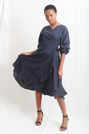Cotton Wrap dress - Navy – Zinhle ☀ Olivia
